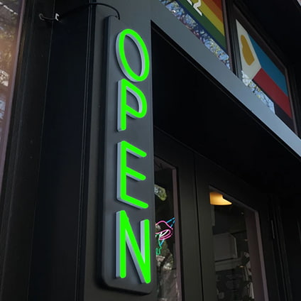 open oudoor neon signs